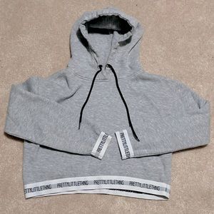 PLT cropped gray hoodie